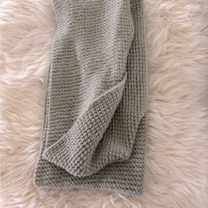 Tan Wide Ribbed Knit Infinity Scarf